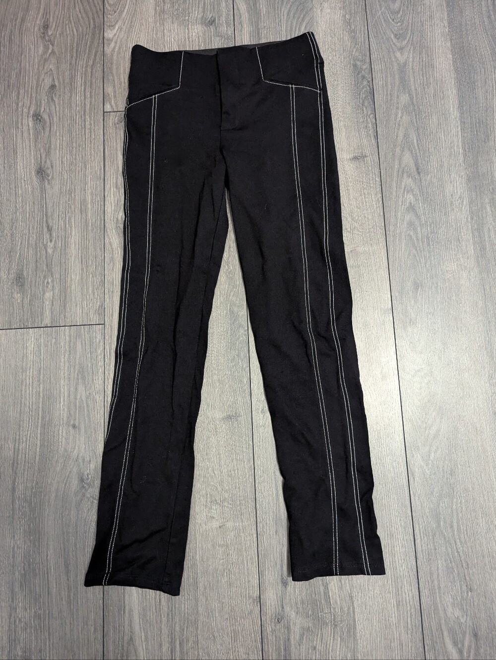 INC International Concepts Black Leggings with White Contrast Stitching